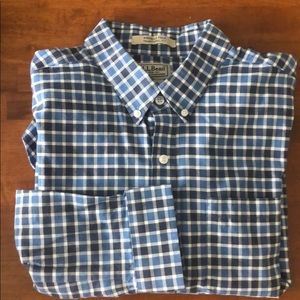 LLBean traditional fit plaid shirt large